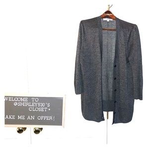 Gray with silver  3/4 sleeve cardigan